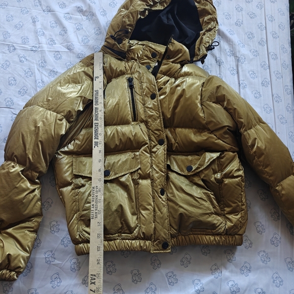 Blanc Noir Metallic Gold Puffer Size Small - Picture 9 of 9